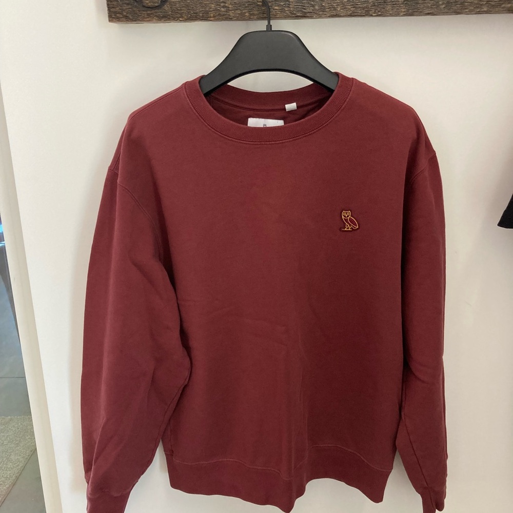 OVO Men's Burgundy Crewneck Sweater